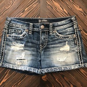 Silver Aiko Jean Shorts